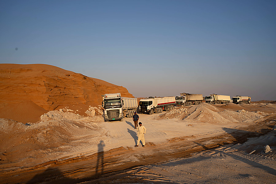 Haul road across the sand