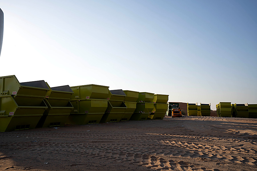 Skip bins ready for site clearance